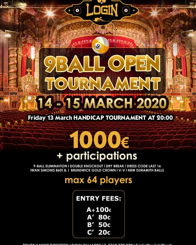 9 BALL OPEN TOURNAMENT LoginBilliards